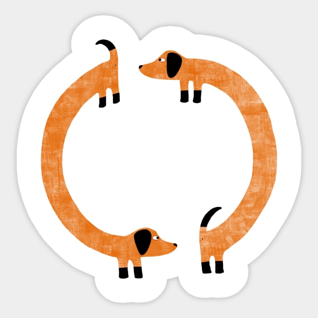 Sausage Dog Perpetual Motion Sticker by NicSquirrell